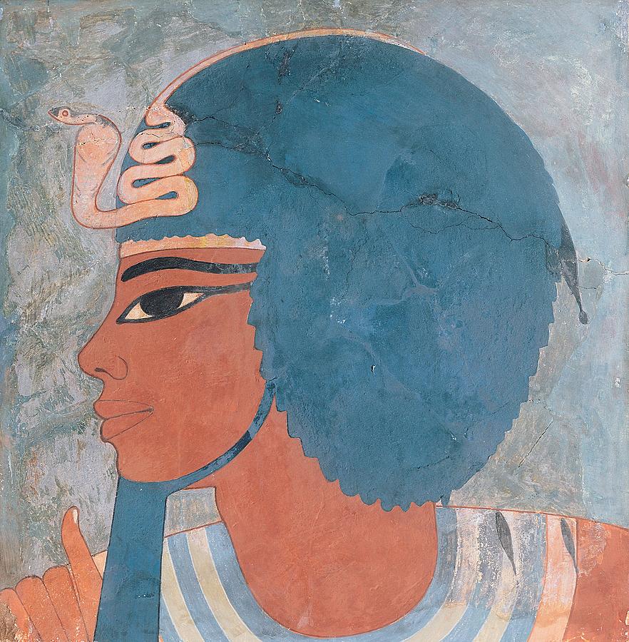 Head Of Amenophis IIi From The Tomb Of Onsou, 18th Dynasty Painting by ...