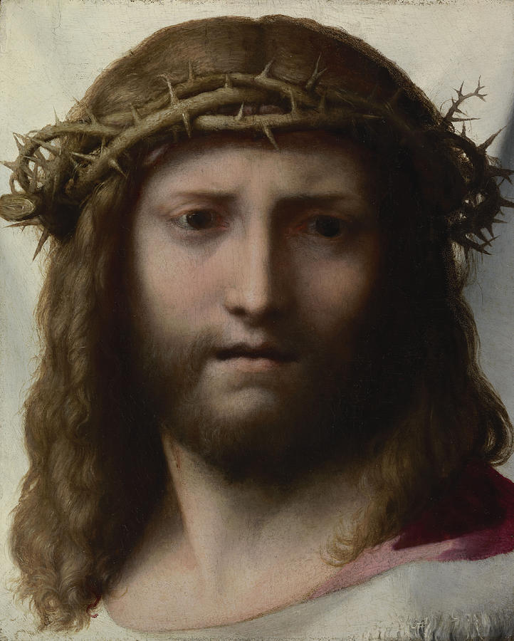 Correggio Painting - Head Of Christ by Correggio