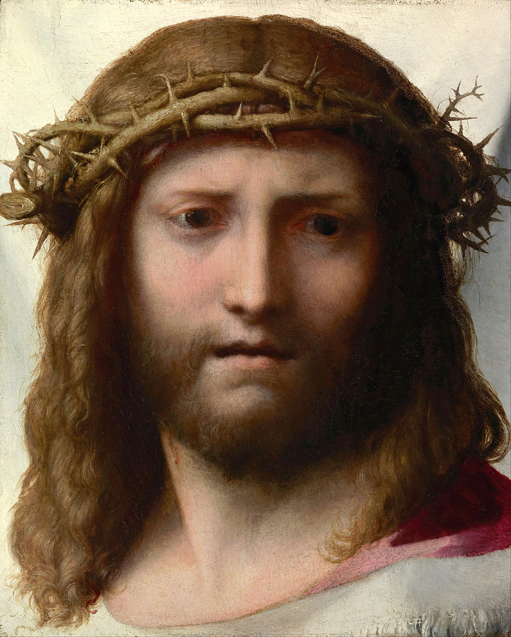 Correggio Painting - Head of Christ by Correggio