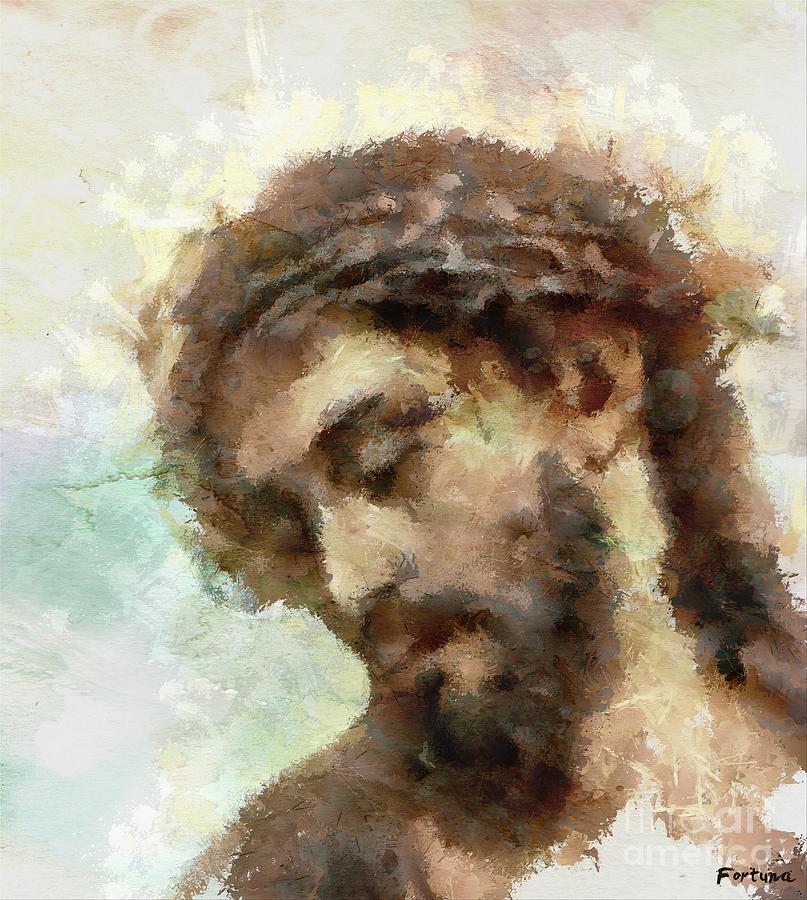 The Head Of Christ Painting by Dragica  Micki Fortuna
