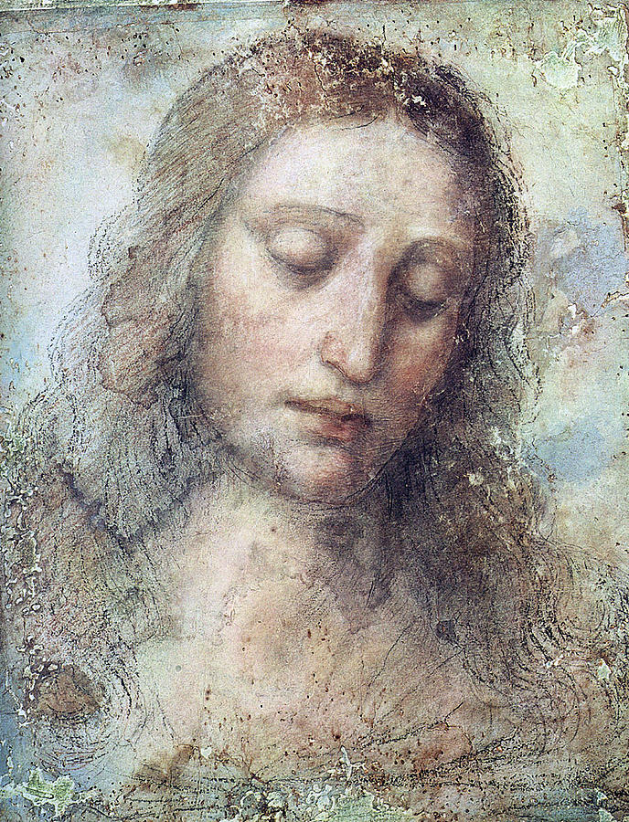 Leonardo Da Vinci Drawing - Head of Christ Restoration Art Work by Karon Melillo DeVega