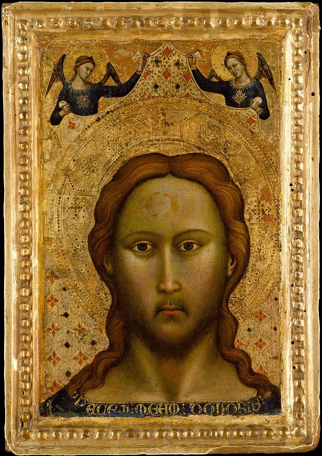 Gold Painting - Head Of Christ by Master of the Orcagnesque Misericordia