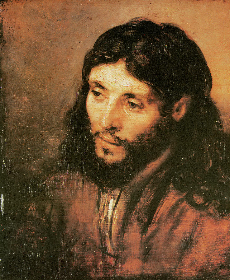 Jesus Christ Painting - Head of Christ by Rembrandt Van Rijn