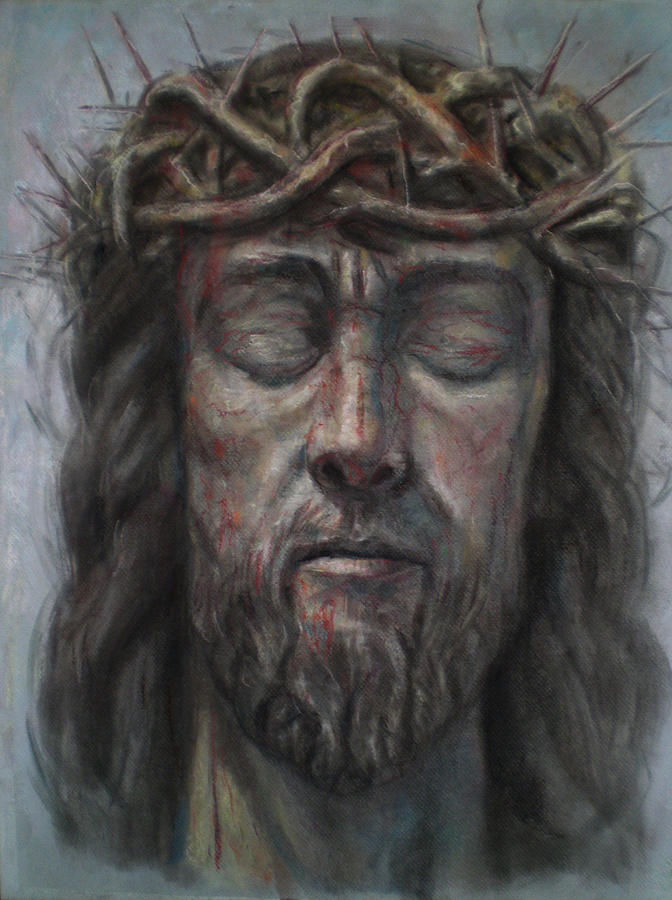 Head of Christ with Thorn Drawing by Paez  ANTONIO