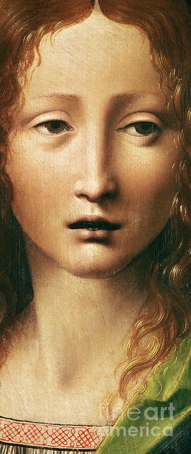 Head Of The Savior Painting By Leonardo Da Vinci