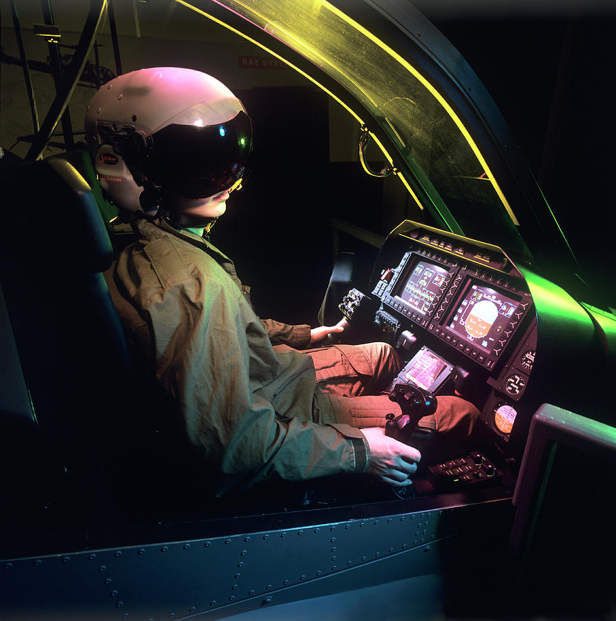 Helmet Photograph - Head-up Display Pilots Helmet by Brian Bell/science Photo Library