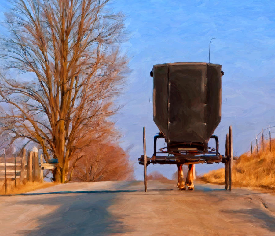 Amish Painting - Headed Home by Michael Pickett