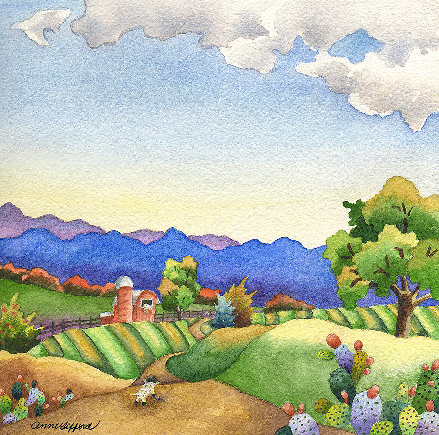 Book Illustration Painting - Heading for the Farm by Anne Gifford