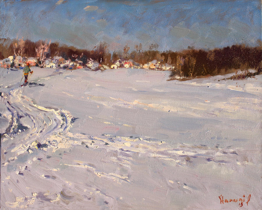 Winter Painting - Heading Home  by Ylli Haruni