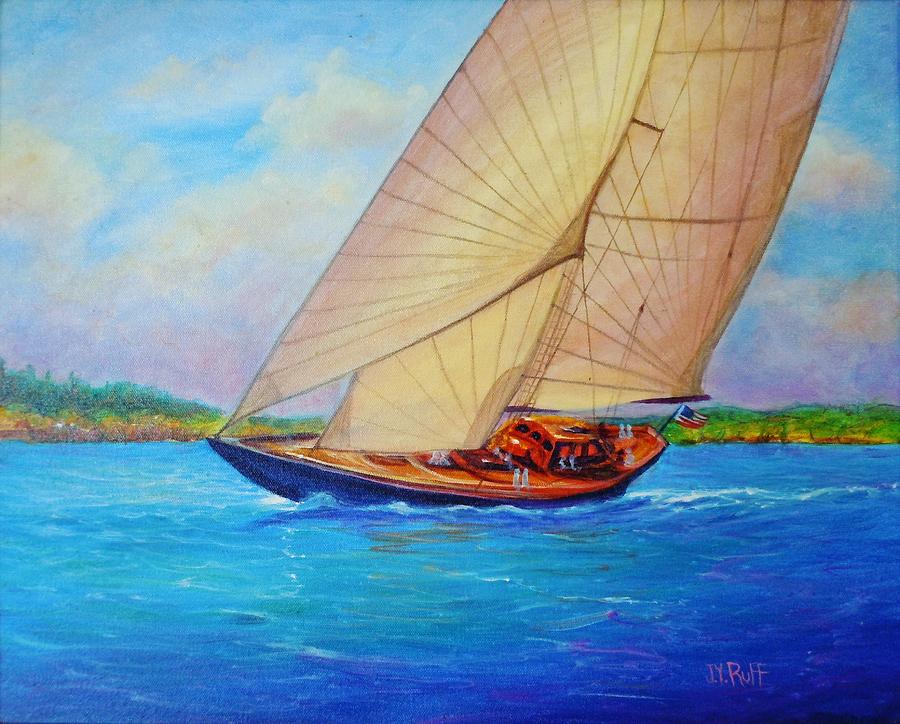 Boat Painting - Heading Out II by Joseph Ruff