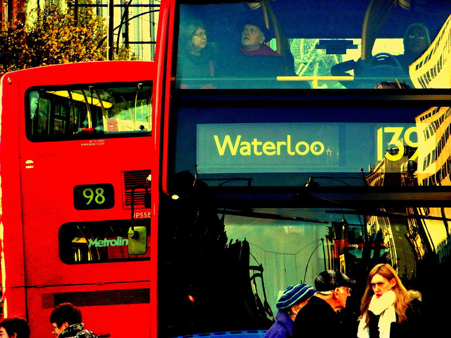 Heading to Waterloo on London Bus  Photograph by Funkpix Photo Hunter