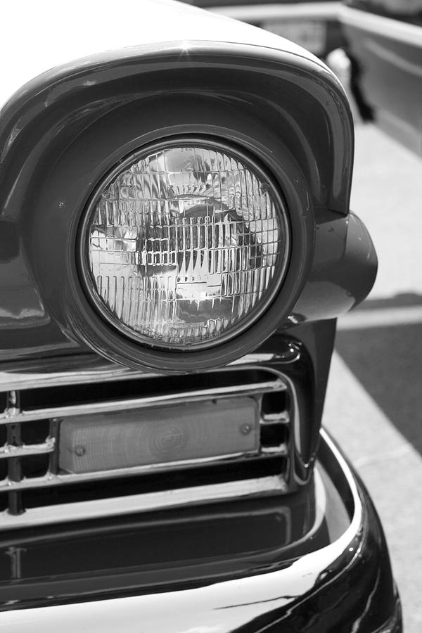Headlight Black and White Photograph by Denise Beverly
