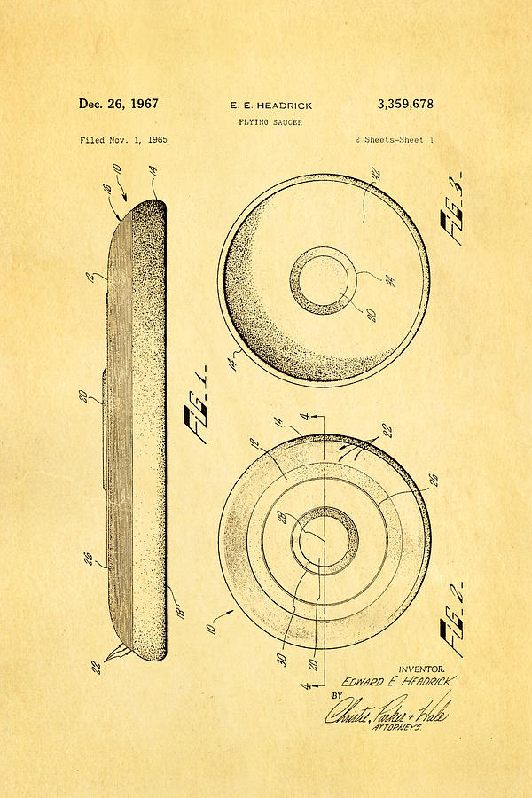 Appliance Photograph - Headrick Frisbee Patent Art 1967 by Ian Monk