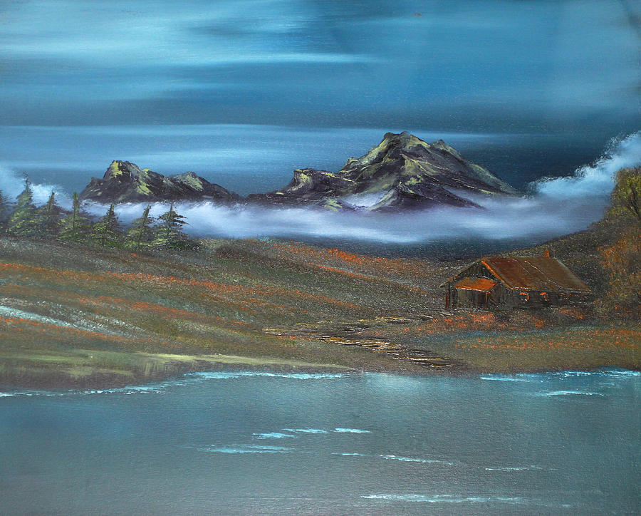 Cabin Painting - Heads in the Clouds by Cynthia Adams