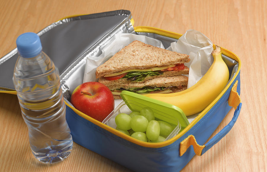 Healthy 5-a-day lunch box Photograph by Peter Dazeley