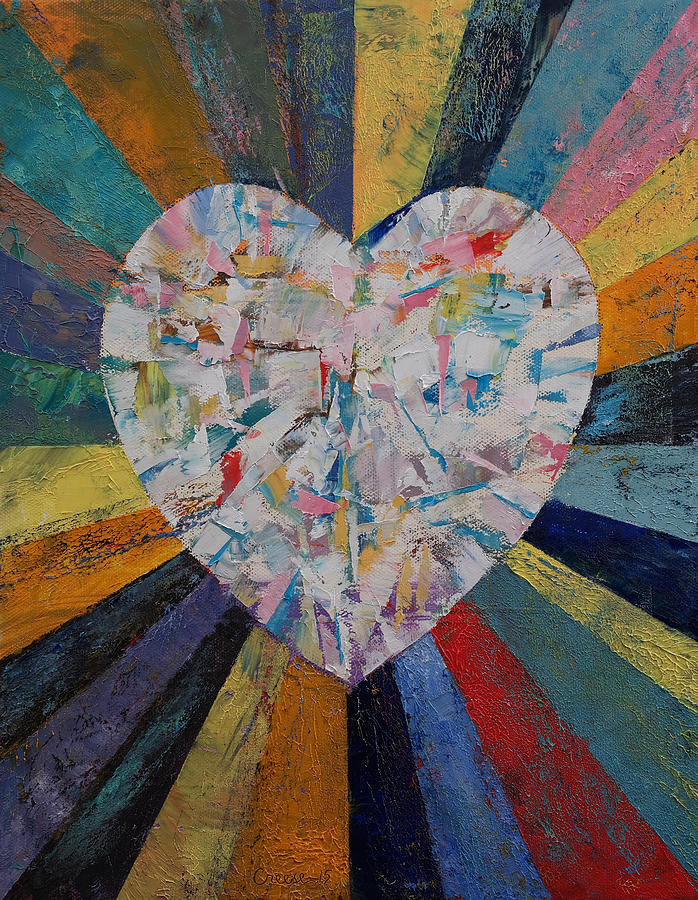 Valentines Day Painting - Diamond Heart by Michael Creese