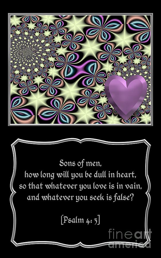 Heart and Love Design 14 with Bible Quote Digital Art by Rose Santuci-Sofranko