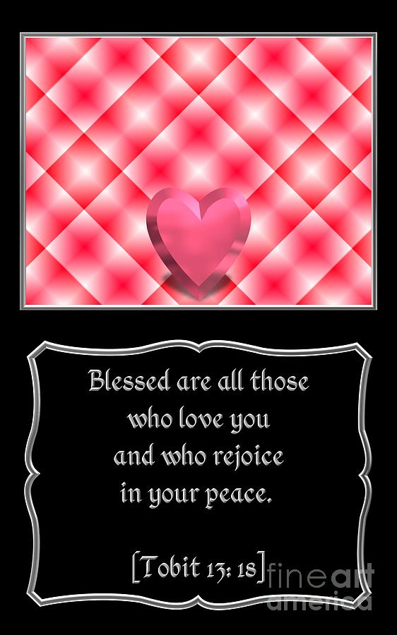 Book Digital Art - Heart and Love Design 15 with Bible Quote by Rose Santuci-Sofranko