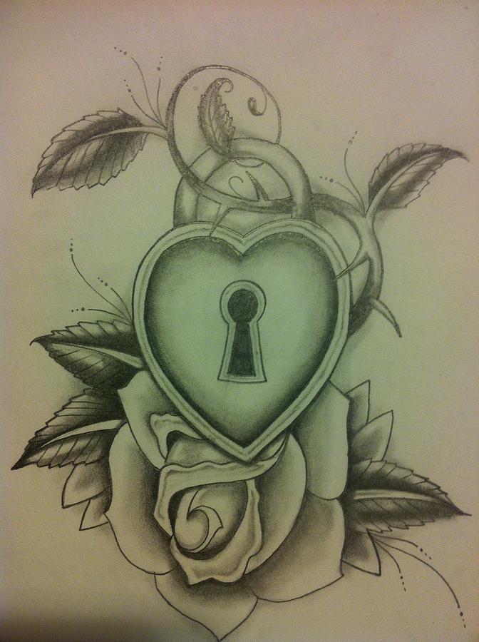 Heart And Rose Drawing by Gabriel Reyes Fine Art America