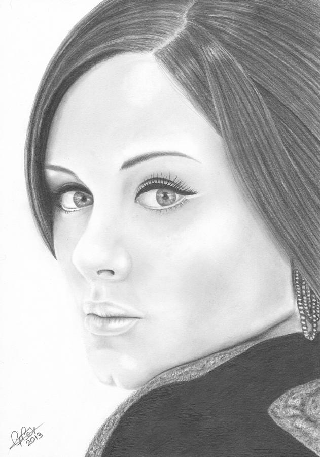 Adele Drawing - Heart and soul by Chris Cox