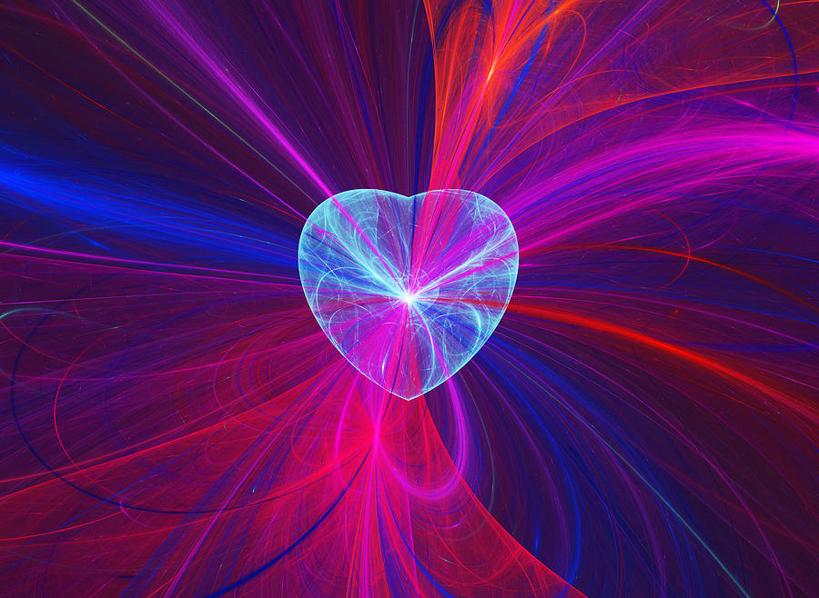 Heart and Swirls Digital Art by Sandy Keeton