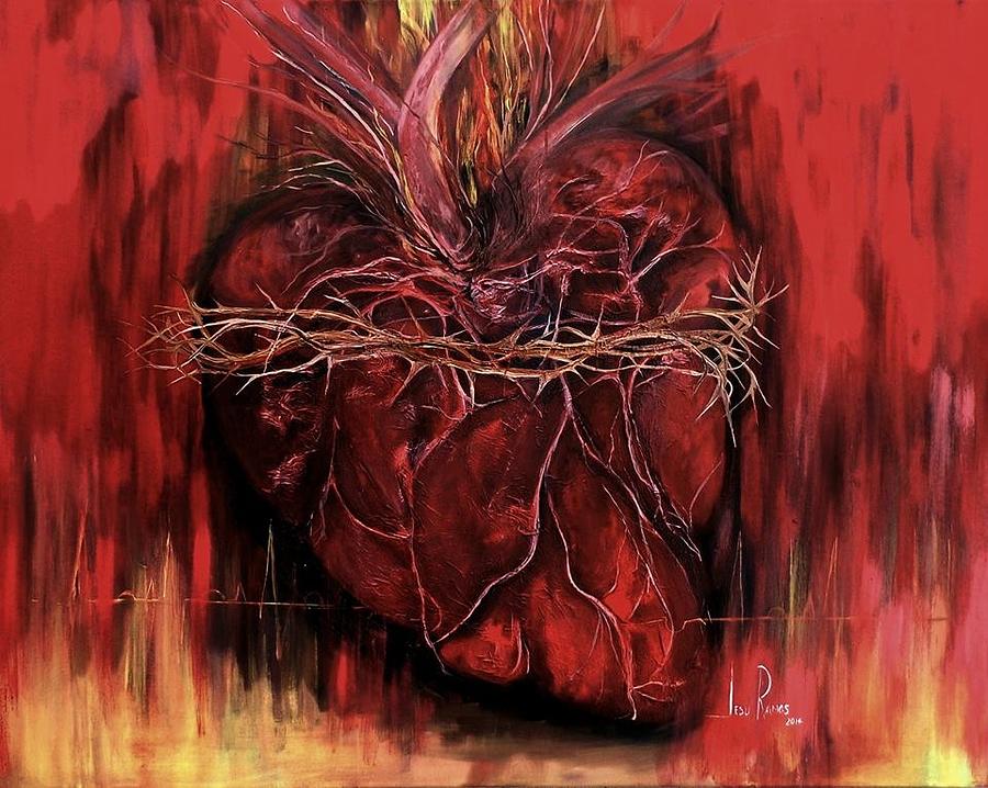 Heart and thorns Painting by Jesu Ramos - Fine Art America