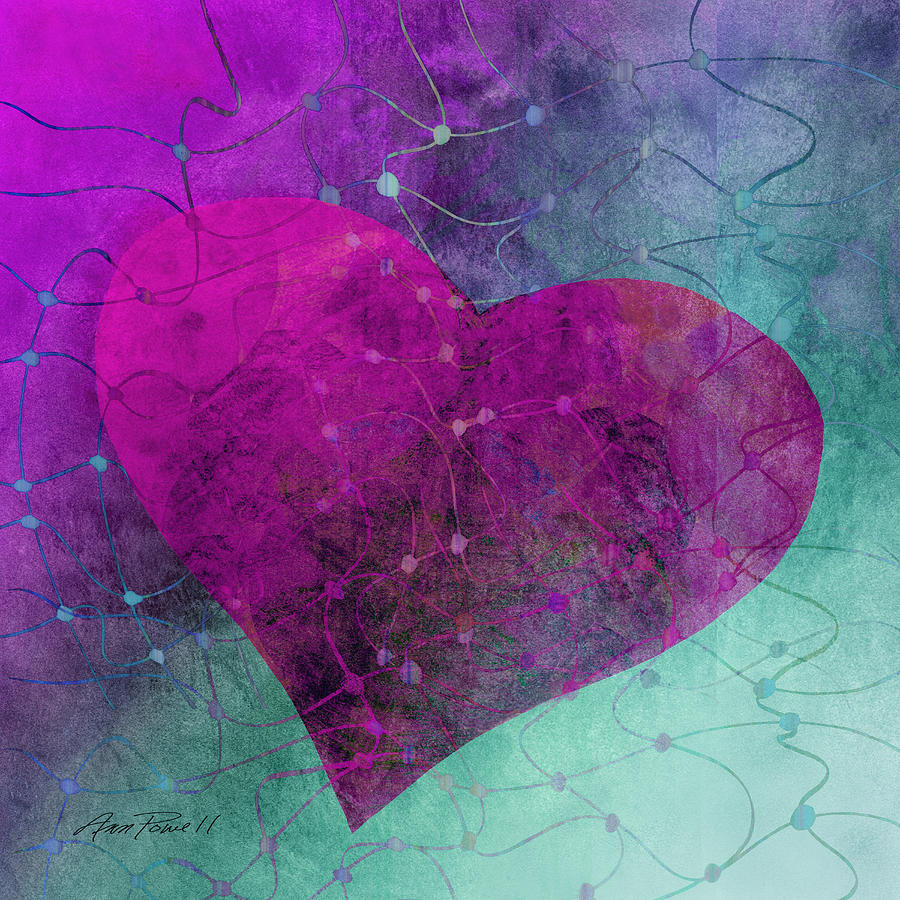 Abstract Digital Art - Heart Connections Two by Ann Powell