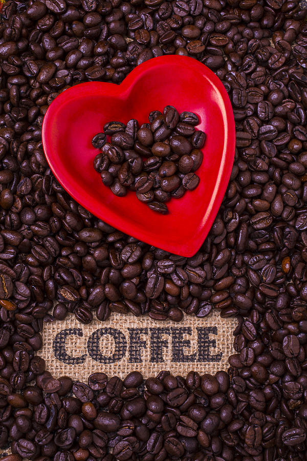Heart Dish With Coffee beans Photograph by Garry Gay