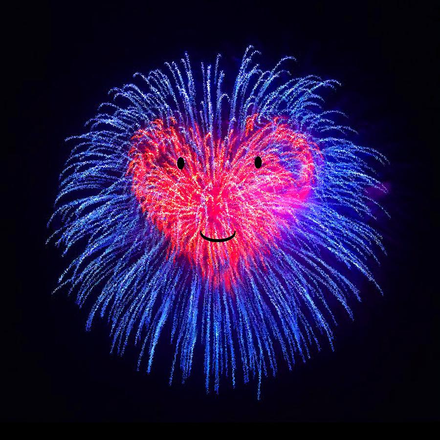 Heart Fireworks Face Painting by Bruce Nutting