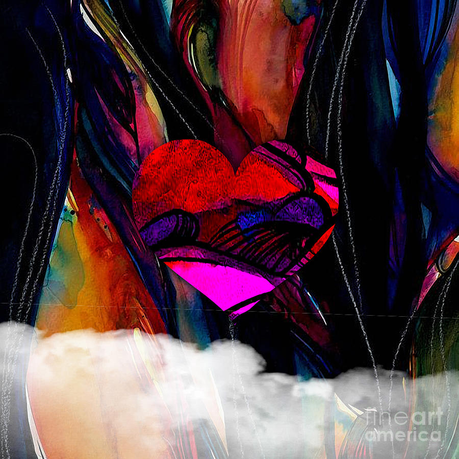 Heart Floating Above Clouds Mixed Media by Marvin Blaine