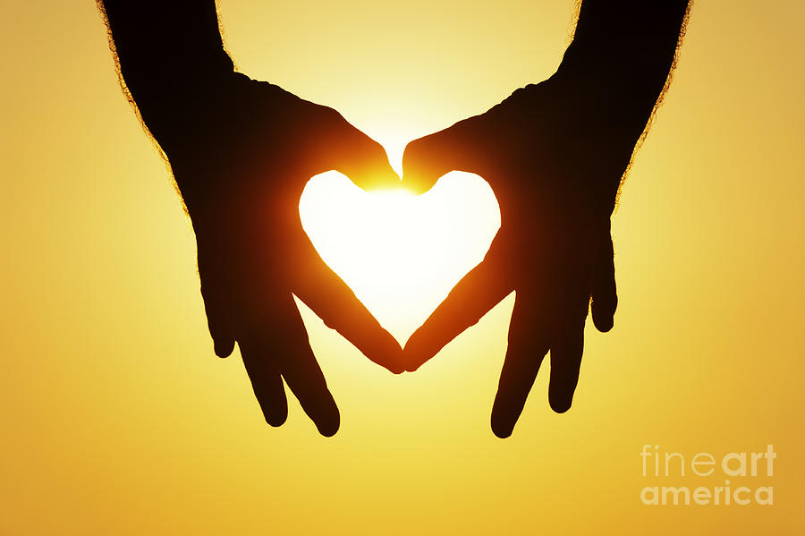 Sunset Photograph - Heart Hands by Tim Gainey