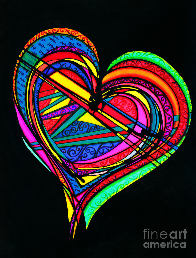 Heart Heart Heart Drawing by Joey Gonzalez