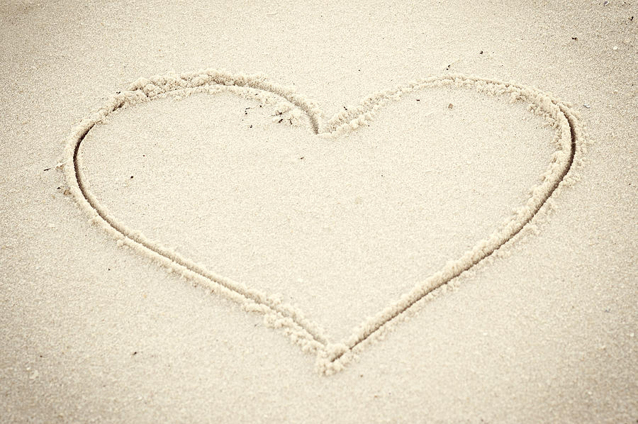 Heart in Sand Seaside New Jersey Photograph by Terry DeLuco
