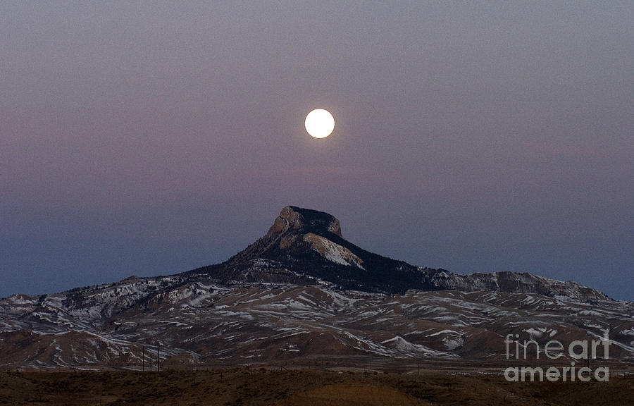 Heart Mountain And Moon     Horizontal Photograph by J L Woody Wooden