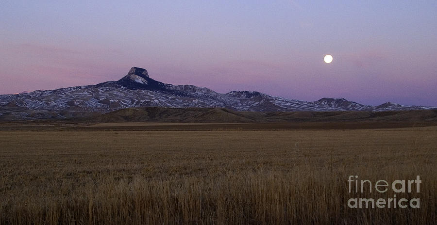 Heart Mountain And Moon    Panoramic Photograph by J L Woody Wooden