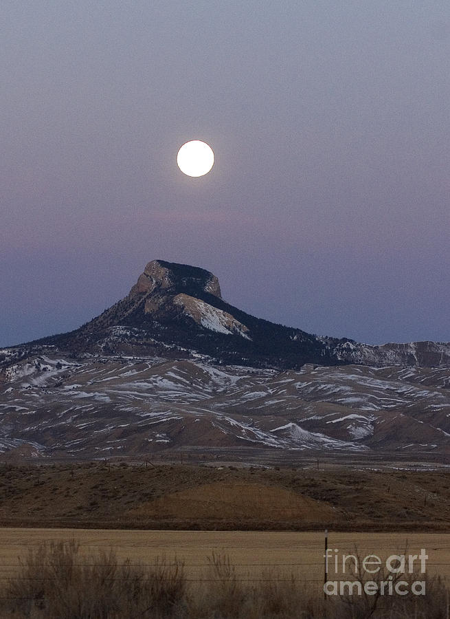 Heart Mountain And Moon   Vertical Photograph by J L Woody Wooden