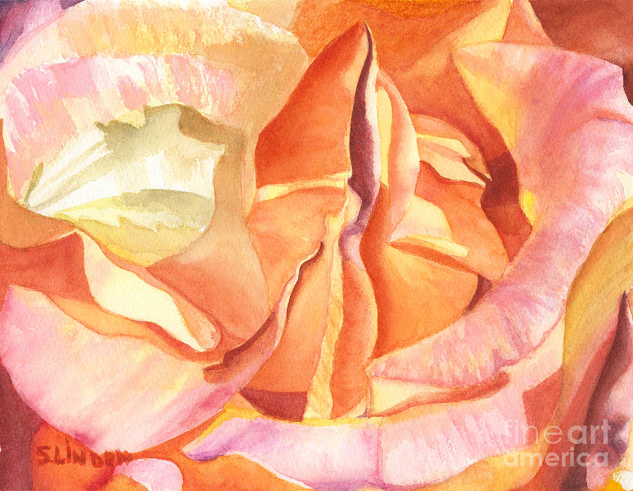 Heart of a Rose Painting by Sandy Linden