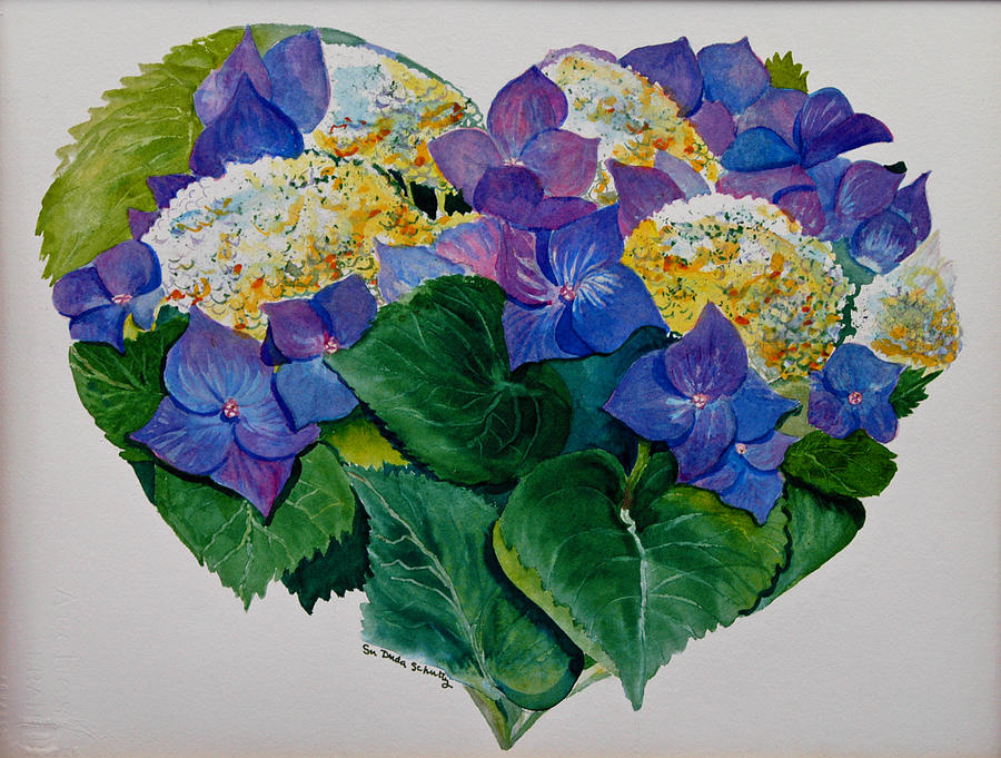 Heart of Hydrangea Painting by Susan Duda