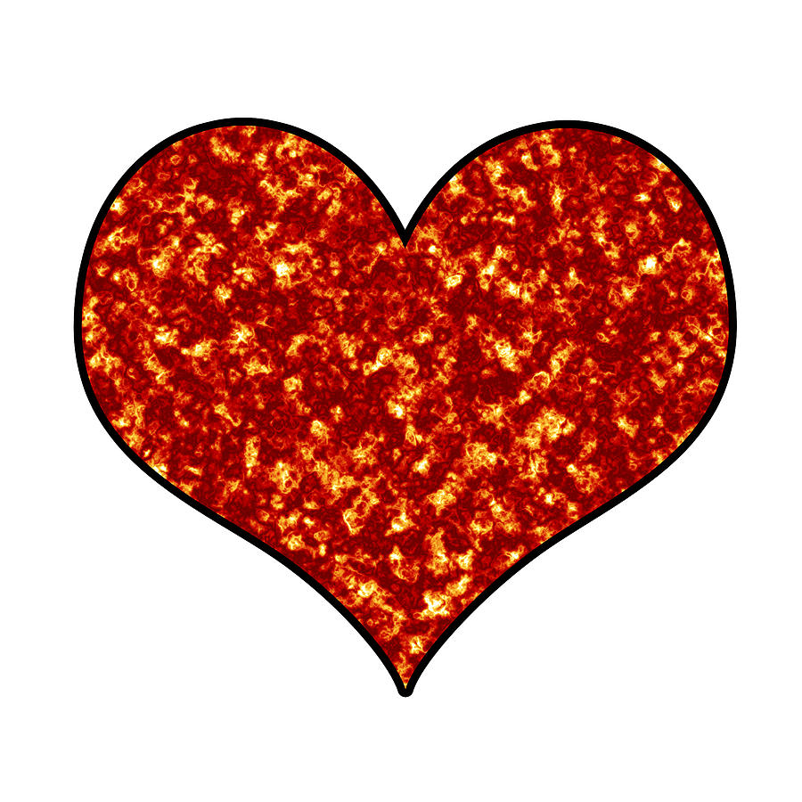 Heart on Fire Digital Art by Shelley Neff