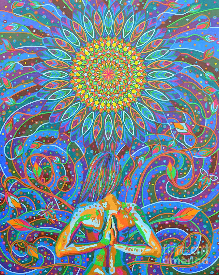 Woman Painting - Heart Opening - 2014 by Karmym Woman Painting - Heart Opening - 2014 by Karmym