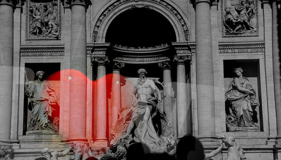 Heart Reflected at Trevi Photograph by Caroline Stella