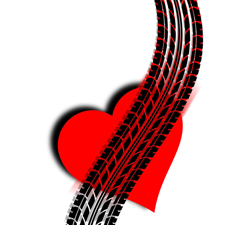 Heart Series Love One Tire Track Painting by Tony Rubino