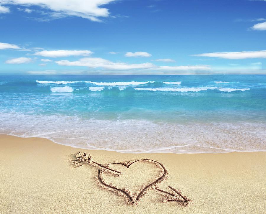 Heart Shape On Sandy Beach Photograph By Leonello Calvetti - Fine Art 