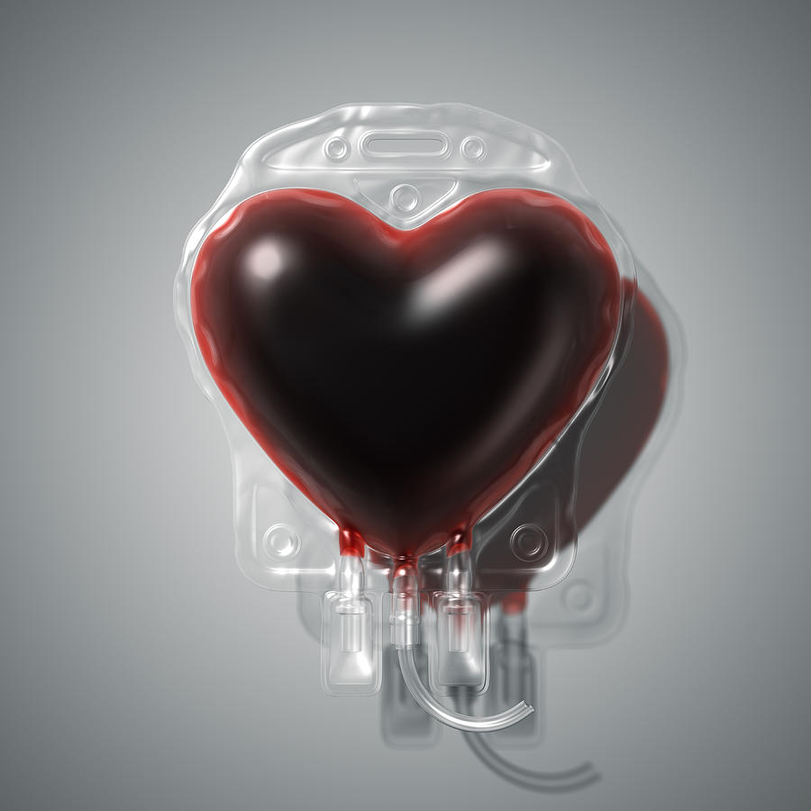 Heart shaped blood donation bag Photograph by BlackJack3D