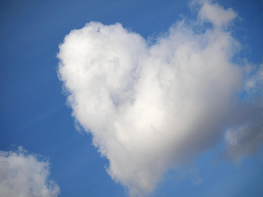 Heart Shaped Cloud In The Blue Sky Photograph