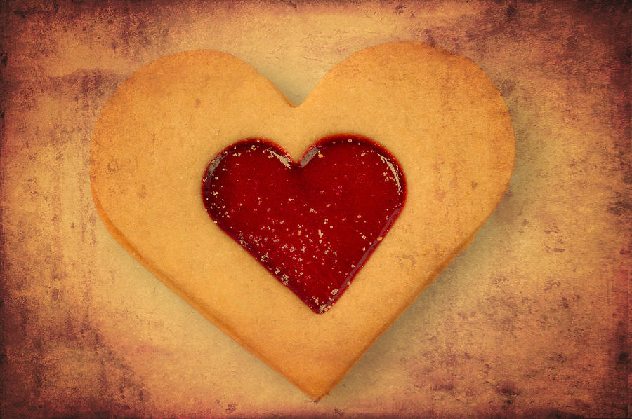 Heart shaped cookie with texture Photograph by Matthias Hauser