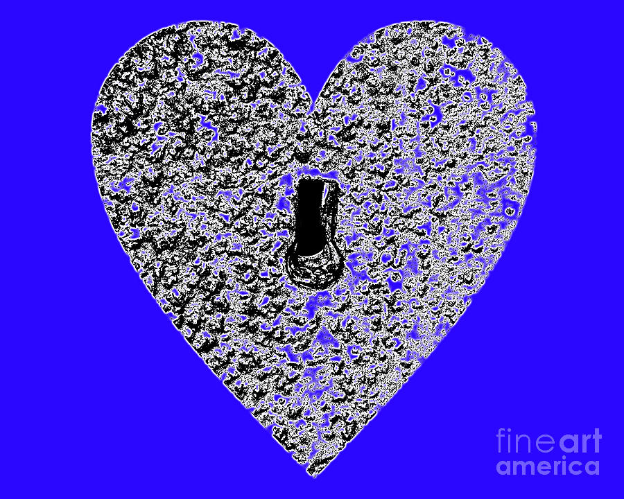Heart Shaped Lock Photograph - Heart Shaped Lock - Blue by Al Powell Photography USA