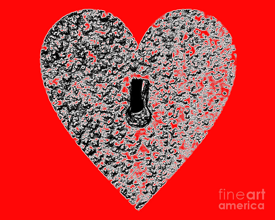 Heart Shaped Lock - Red Photograph by Al Powell Photography USA