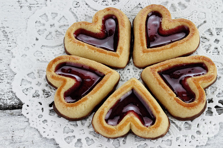Heart Shaped Shortbread Cookies Photograph by Stephanie Frey