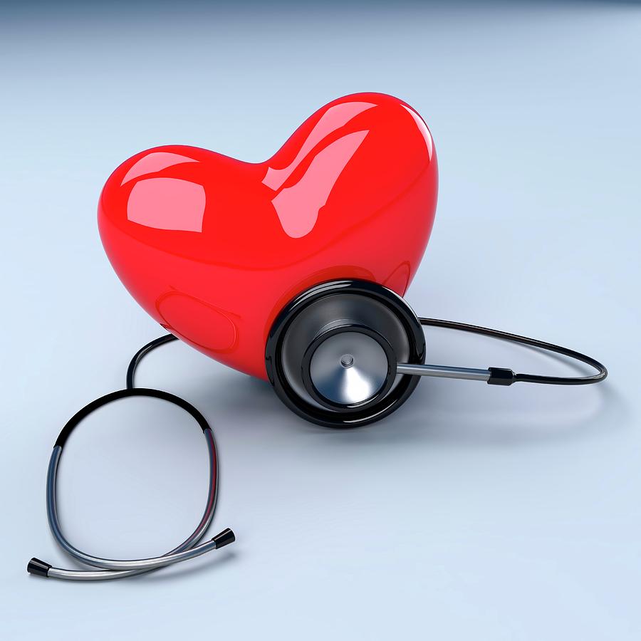 Heart With A Stethoscope Photograph by Science Artwork - Fine Art America